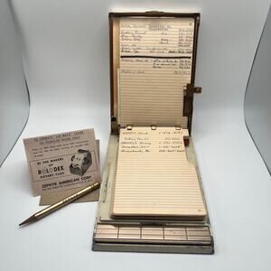 Vintage 1950's Autodex Address Book Zephyr Atomic MCM Rolodex Style